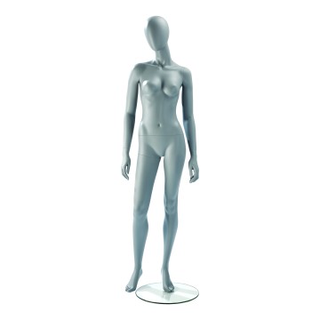 Realistic Matt Light-Grey Female Faceless Mannequin - Hands at Side
