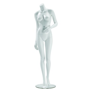 Realistic Matt White Female Headless Mannequin - Walking