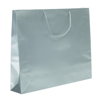 Silver Laminated Matt Paper Carrier Bags - 52 x 42 + 10cm