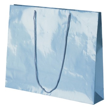 Silver Laminated Gloss Paper Carrier Bags - 44 x 32 + 10cm