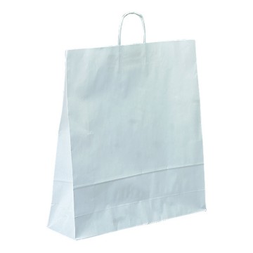 White Matt Kraft Paper Carrier Bags -  44 x 48 + 16cm