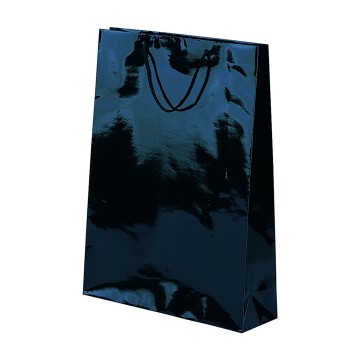 Black Laminated Gloss Paper Carrier Bags - 32 x 44 + 10cm