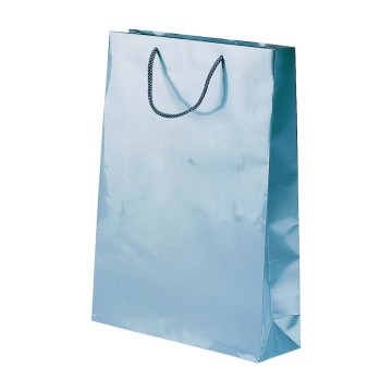 Silver Laminated Gloss Paper Carrier Bags - 32 x 44 + 10cm