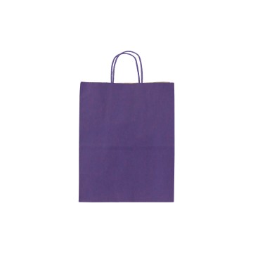 Purple Twisted Handle Matt Paper Carrier Bags - 24 x 31 + 12cm