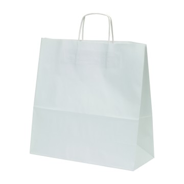White Matt Kraft Paper Carrier Bags - 35 x 35 + 11cm