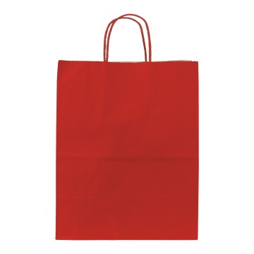 Red Twisted Handle Matt Paper Carrier Bags - 35 x 44 + 11cm