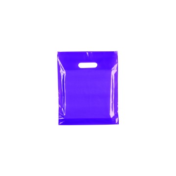 Violet Classic Gloss Plastic Carrier Bags - 25 x 30 + 6cm