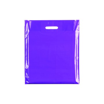 Violet Classic Gloss Plastic Carrier Bags - 39 x 45 + 10cm