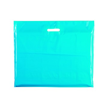 Sky Blue Classic Gloss Plastic Carrier Bags - 56 x 45 + 10cm