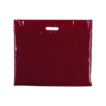 Burgundy Classic Gloss Plastic Carrier Bags - 56 x 45 + 10cm