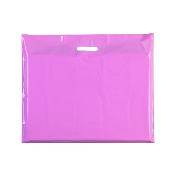 Pink Classic Gloss Plastic Carrier Bags - 56 x 45 + 10cm