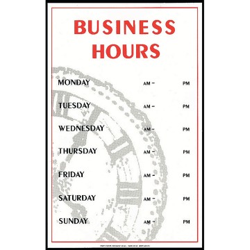 Business Hours Shop Sign - 25 x 16cm