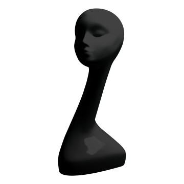Swan Neck Mannequin Head - Gloss Black