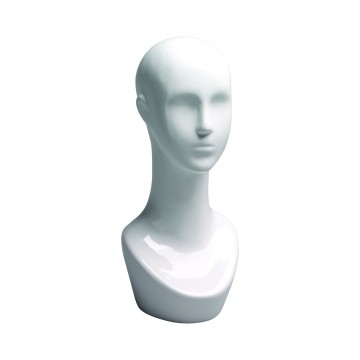 Abstract Gloss White Female Mannequin Head - 44cm