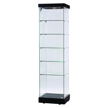Black Tuscany Glass Display Cabinet - Tall Narrow