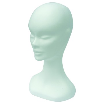Polystyrene White Female Mannequin Head - 33cm