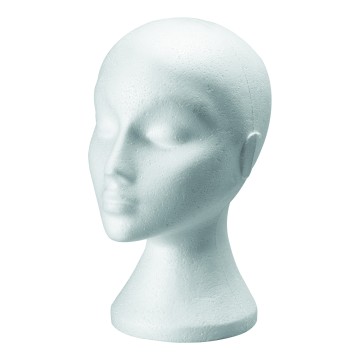 Economy White Female Realistic Mannequin Head - 30cm