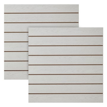 Slatwall White Wood Effect Panels - 1200 x 1200mm