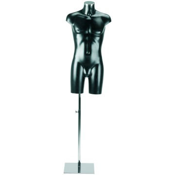 Heavenly Body Black Male All-in-One Torso - With Stand