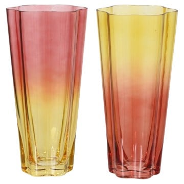 Red & Orange Recycled Glass Vase - 33.5cm