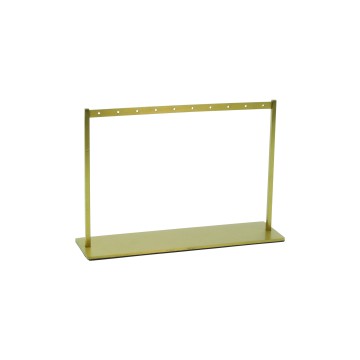 Brushed Gold & Grey Metal Earring Stand - 22 x 15 x 6cm