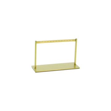 Brushed Gold & Grey Metal Earring Stand - 16 x 10 x 6cm