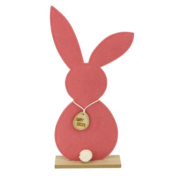 Pink Felt Easter Bunny On A Stand - 49 x 20 x 6cm