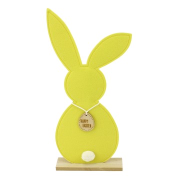 Yellow Felt Easter Bunny On A Stand - 49 x 20 x 6cm