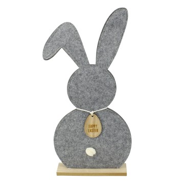 Grey Felt Easter Bunny On A Stand - 51 x 24 x 6cm