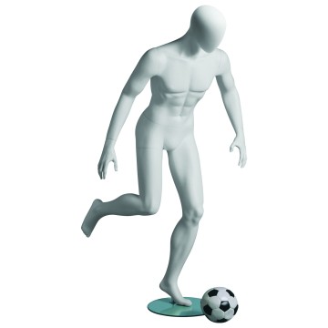 Sports Matt White Male Faceless Mannequin - Footballer