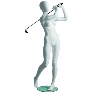 Sports Matt White Female Faceless Mannequin - Golfer