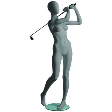 Sports Matt Grey Female Faceless Mannequin - Golfer