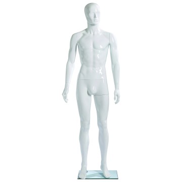 Economy Gloss White Male Abstract Mannequin - Hands at Side
