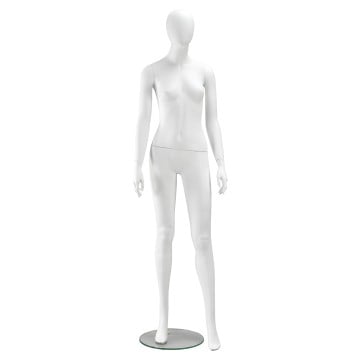 Matt White Female Faceless Mannequin - Hands at Side