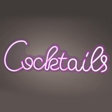 LED Neon Cocktails Sign - 14 x 42cm