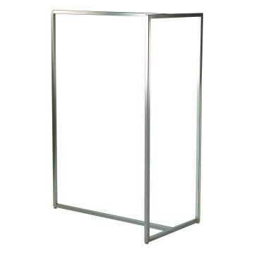 Queen Vogue Nickel T-Rail Merchandiser - No Shelves - 140 x 125 x 65cm
