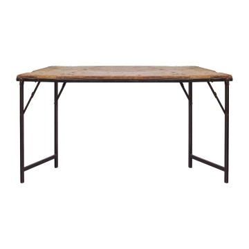 Blue City Recycled Wood & Iron Pasting Table - 152 x 76 x 46cm
