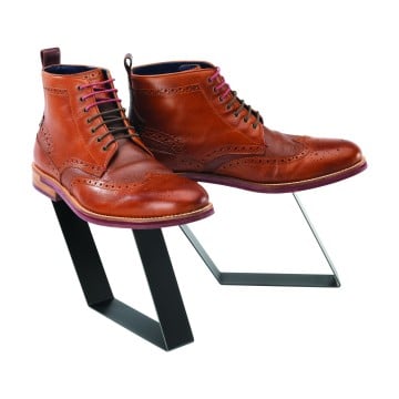 Black Metal Shoe Display Stands - 14 x 4 x 24cm