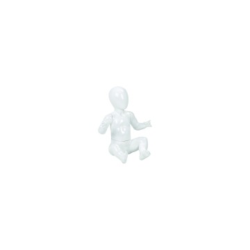 Faceless Gloss White Childrens Mannequin - Seated - Baby
