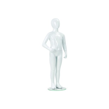 Faceless Gloss White Childrens Mannequin - Standing - Age 4
