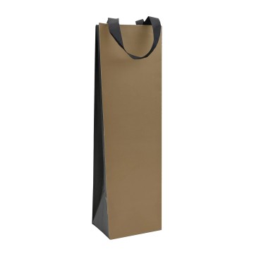 Copper & Black Wine Bottle Gift Bags - 9.5 x 38.5 + 9.5cm