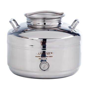 Stainless Steel Oil Drum With Spigot - 10L - 24 x 28cm