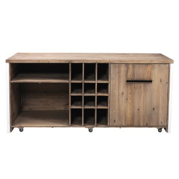 Wooden Shop Counter with Wheels - 92 x 200 x 80cm