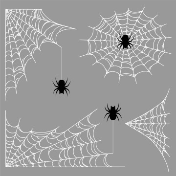 Halloween Spider Web Window Clings - Assorted -  Black - 68 x 68 cm