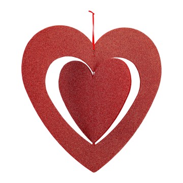 Red Glitter Hearts - 43cm