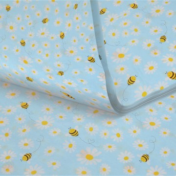 Bee & Daisies Patterned Tissue Paper - 50 x 75cm