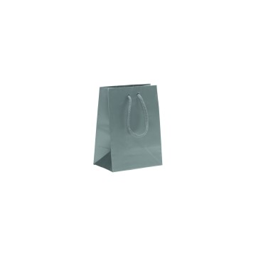 Grey Laminated Matt Paper Carrier Bags - 11 x 15 + 7cm