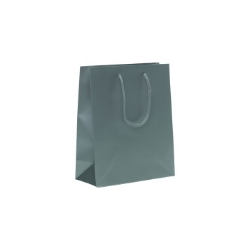 Grey Laminated Matt Paper Carrier Bags - 18 x 22 + 6.5cm