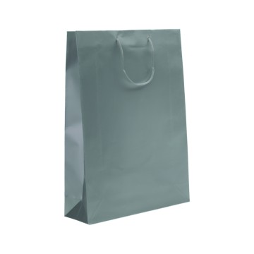 Grey Laminated Matt Paper Carrier Bags - 32 x 44 + 10cm