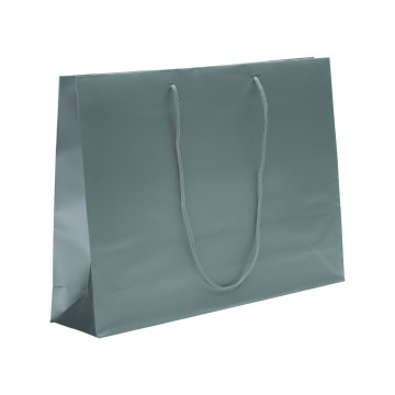 Grey Laminated Matt Paper Carrier Bags - 44 x 32 + 10cm